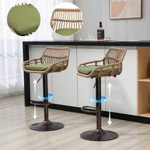 Barstools - Green + Linen + Foam - View 12
