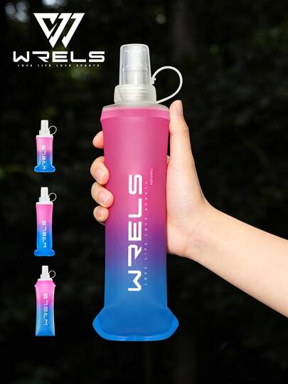  1/2 chiếc bình nước silicon WRELS 150ml/250ml/500ml, có thể gập lại, chống rò rỉ, nhẹ và dễ mang theo. Lý tưởng cho các hoạt động thể thao ngoài trời như chạy bộ, tập thể dục, đạp xe và cắm trại. Phụ kiện thể dục, bình nước chạy bộ.