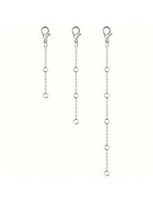 3件套不锈钢银色项链延长链，非常适合制作手链、脚链和其他珠宝首饰。 - 銀色 - 查看 8