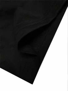 AnChiStreetwear - 大码男士夏季休闲运动纯色圆领短袖T恤短裤两件套，男士西装，男士夏季套装，假日休闲装 - 黑色 - 查看 6