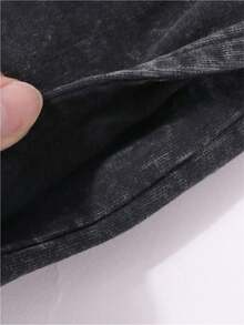 100% Washed Cotton Printed Men's Breathable & Comfortable Shorts. These Casual And Comfortable Shorts Are Suitable For Fitness, Cycling And Rock Climbing, Ideal As Men's Sports & Fitness Shorts. - màu đen - Xem 5