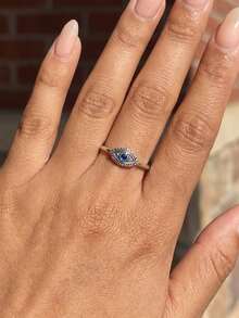 1pc 925 Sterling Silver Evil Eye Ring, Eternal Ring, Delicate Jewelry Gift, Daily Accessory, Engagement/Wedding Gift - Style 4 - View 2