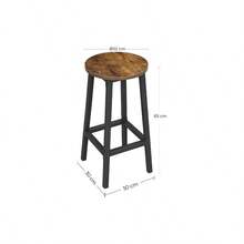 Bar & Serving Carts - 65H cm + Rustic Brown + Black + 2 - View 5