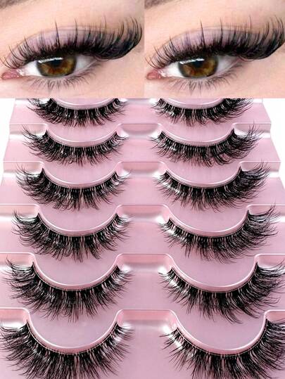 8 Cặp lông mi giả tự nhiên mềm mại, dày dặn kiểu mắt mèo, dải mi trong suốt, mi giả 3D giả lông chồn ngắn tự nhiên làm thủ công, mi giả dày dặn, mềm mại, thích hợp để sử dụng hàng ngày, lễ hội hóa trang, lễ hội âm nhạc, đám cưới và các dịp khác (BB06)
