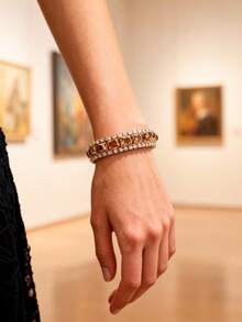 Rhinestone Decor Bracelet - Champagne - View 5