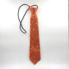 Children's Sequin Tie For Kids' School Performances, Stage Shows, Carnival, Shiny, No-Need-To-Tie Reflective Tie - 螢光黃 - 查看 8