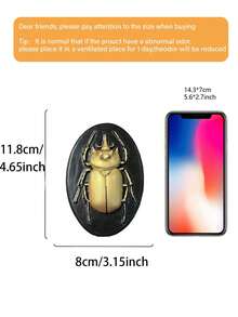 1pc Gold Beetle Series Decorative Hanging Ornament, Black Oval Frame, Beetle Shaped ABS Resin Handmade Wall Decor, Suitable For Insect Enthusiasts, Insect Museums, Theme Parties, Home Wall Decor, Christmas Decoration, Christmas Home Gifts, Christmas Ornaments - Multicolor - View 11