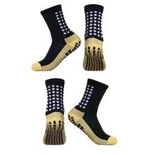 2 Pairs Football/Soccer Socks, World Cup Sports Anti-Slip Bottom Socks, Professional Sports Football Socks With Dot Grip On Sole, Breathable Mid-Calf Socks For Men & Women - Multicolor - View 7