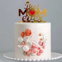 1pc/3pcs/6pcs Best Mom Gold & Pink Acrylic Cake Topper, Mother's Day Party Supplies - Multicolor - View 4