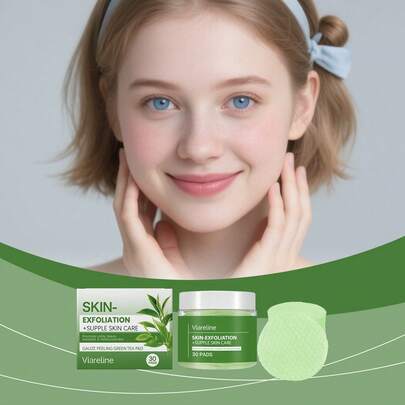 Bông tẩy trang trà xanh, nhẹ nhàng tẩy tế bào chết, làm sạch lỗ chân lông, dưỡng ẩm và nuôi dưỡng làn da.