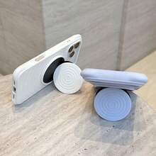 [Popular New Product]New Korean Design Water Wave Pattern Magnetic, Retractable And Foldable Liquid Silicone Push-Pull Smartphone Stand Case, Compatible With Phone 17, Phone 17 Pro Max/17 Pro/17 Air/16 Pro Max/16 Pro/16/15 Pro Max/15 Pro/15/14 Pro Max/14 Pro/14/13 MagSafe, Retractable And Foldable Magnetic Holder, Simple Wave Design, Lightweight Cover, Excellent Feel, Ideal For Everyday Video Viewing, Shockproof, Drop-Proof, Scratch-Proof. - Apricot - View 5