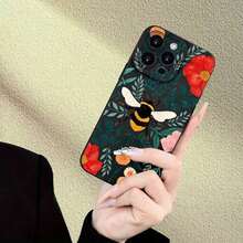 1 pieza de funda para teléfono móvil con diseño de abeja y plantas, sencilla, clásica, colorida, versátil, hermosa, a la moda, antideslizante, con protección multiángulo, funda protectora suave y avanzada para IPHONE 7/8/X/XS/XR/11/12/13/14/15 Plus Pro Max Mini, regalo perfecto para las fiestas o cumpleaños para novia, novio, esposo, esposa, amigo o para usted mismo, funda de verano para teléfono. - Color 1 - Ver 4