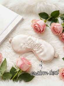 1 chiếc mặt nạ ngủ tùy chỉnh, mặt nạ ngủ cá nhân hóa, mặt nạ ngủ thêu | Che mắt ngủ mềm mại, ấm áp, bịt mắt chắn sáng, chất liệu polyester, có sẵn màu hồng, bạc - Lý tưởng cho tiệc cưới, tuần trăng mật, ngày cưới - Nhiều màu - Xem 7