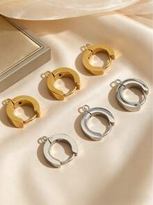 6 móc khuyên tai bằng thép không gỉ 304 mạ vàng 18K, phụ kiện khuyên tai tự làm đơn giản và tiện dụng. - 6 chiếc - Xem 5