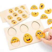 Montessori Emotion Matching Game, Joyful, Angry, Sad, Happy Expression Cognitive Puzzle Toys For Toddlers And Kids - Multicolor - View 5