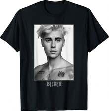 Justin Biebers  Official Sorry Photo T-Shirt  Graphic T Shirts  Summer Shirt  Machine Washable Casual Everyday Top Leisure Clothing, Urban Style, Easy Care, Breathable Material - 黑色 - 查看 15