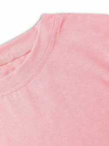 Oversized Heavy T-Shirt Modern Streetwear Essential Boxy Cut Casual Summer Basic Loopback Top Ultra Soft Minimalist Urban Fashion Staple-Unisex Summer Casual Vintage Cotton Printed T-Shirts For Couples - 粉色 - 查看 7