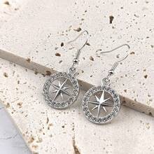 Bông tai SK Compass, trang sức thời trang Hàn Quốc, quà tặng sinh nhật cho bạn gái. - Nhiều màu - Xem 5