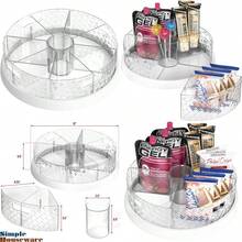 Simple Houseware - Tocadiscos Lazy Susan de 12 pulgadas con contenedores y divisores extraíbles - Blanco - Ver 1