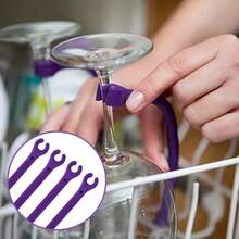 4/8pcs Adjustable Silicone Wine Glass Holder - Non-Slip Design, Dishwasher , Space-Saving For Home Bar, Kitchen And Entertainment - Multicolor - View 9