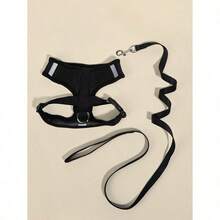 1pc Breathable Cat Harness & 1pc Cat Leash,Reflective - màu đen - Xem 4