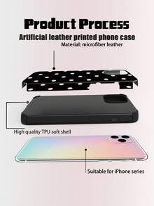 1 chiếc ốp lưng điện thoại bằng da mềm họa tiết chấm bi đen cổ điển, thiết kế chống sốc với lỗ loa, tương thích với Apple 17 Pro Max/16 Pro Max/16 Plus/13 Pro Max/14 Pro Max 13 14 11 12 Pro 11/15 Pro, Galaxy S24 Ultra, quà tặng ngày lễ - Hồng - Xem 10