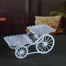 1pc Luxury Elegant White Double-Layer Lace Dessert Cart, Multi-Tier Display Storage, Indoor Afternoon Tea Dessert Candy Arrangement, Wedding Party Birthday Dessert Table Decor, Trending Photo Prop, New Year Valentine's Day Mother's Day Graduation Wedding Decoration - Multicolor - View 7