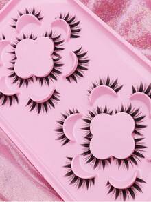10 Pairs Natural Look False Eyelashes, Fluffy & Soft, Create 3D Mink Lash Makeup Effect, Black Thin Style, Multi-Layer Short & Dense Fake Lashes, Long-Lasting & Comfortable, Suitable For Makeup Beginners - Black - View 6