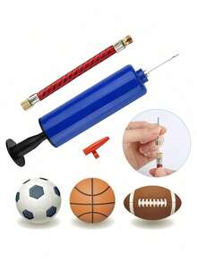 Portable Ball Pump Hand Air Pump With 5 Needles 2 Nozzle 1 Extension Hose Balloon Pump Hand Air Balls Pump Inflatable Kit Great For Basketball Football Volleyball Soccer Water Ball Rugby Balloon And Swimming Inflatable Toy Football Kit - Multicolor - View 9
