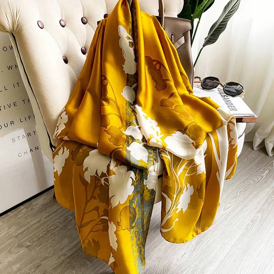 Spring Scarf Women's Design Polyester Material Smooth Scarf Soft Shawl Beach Scarf - 1 - View 1
