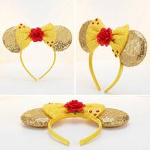 Disney Băng đô tai chuột với nơ đính sequin đỏ – Tai chuột đen biểu tượng dành cho phụ nữ và bé gái, hoàn hảo cho các chuyến đi dã ngoại, công viên giải trí, tiệc tùng và cosplay – Kích thước phù hợp với hầu hết mọi người, phụ kiện du lịch, băng đô cài tóc cho các hoạt động ngoài trời, kỳ nghỉ, du lịch, phụ kiện trang phục và quà tặng. - Nhiều màu - Xem 5