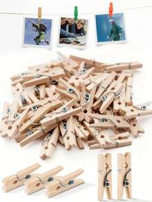 Kẹp ảnh gỗ mini, kẹp ảnh gỗ nhỏ, kẹp ảnh, kẹp quần áo gỗ mini trang trí, thích hợp cho đồ thủ công, dùng để treo quần áo, kẹp ảnh/tài liệu, quà tặng tiệc cưới, móc treo bưu thiếp, đồ trang trí DIY, kẹp quần áo, trang trí nhà cửa, đám cưới, ngày Valentine, trang trí văn phòng phẩm, dụng cụ nhỏ tiện dụng. - kẹp gỗ - Xem 2