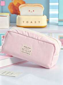 1pc Simple Solid Color Lucky Marshmallow Student Stationery Pencil Case, Large Capacity Desk Pencil Box, Multi-Pocket Organizer Design Pen Bag, Suitable For School, Office And Travel - Fit For Students, Professionals, Men And Women, School Stationery Storage Box, Multi-Function Storage Box, Secure Zipper Closure, Pencil Case - Multicolor - View 12