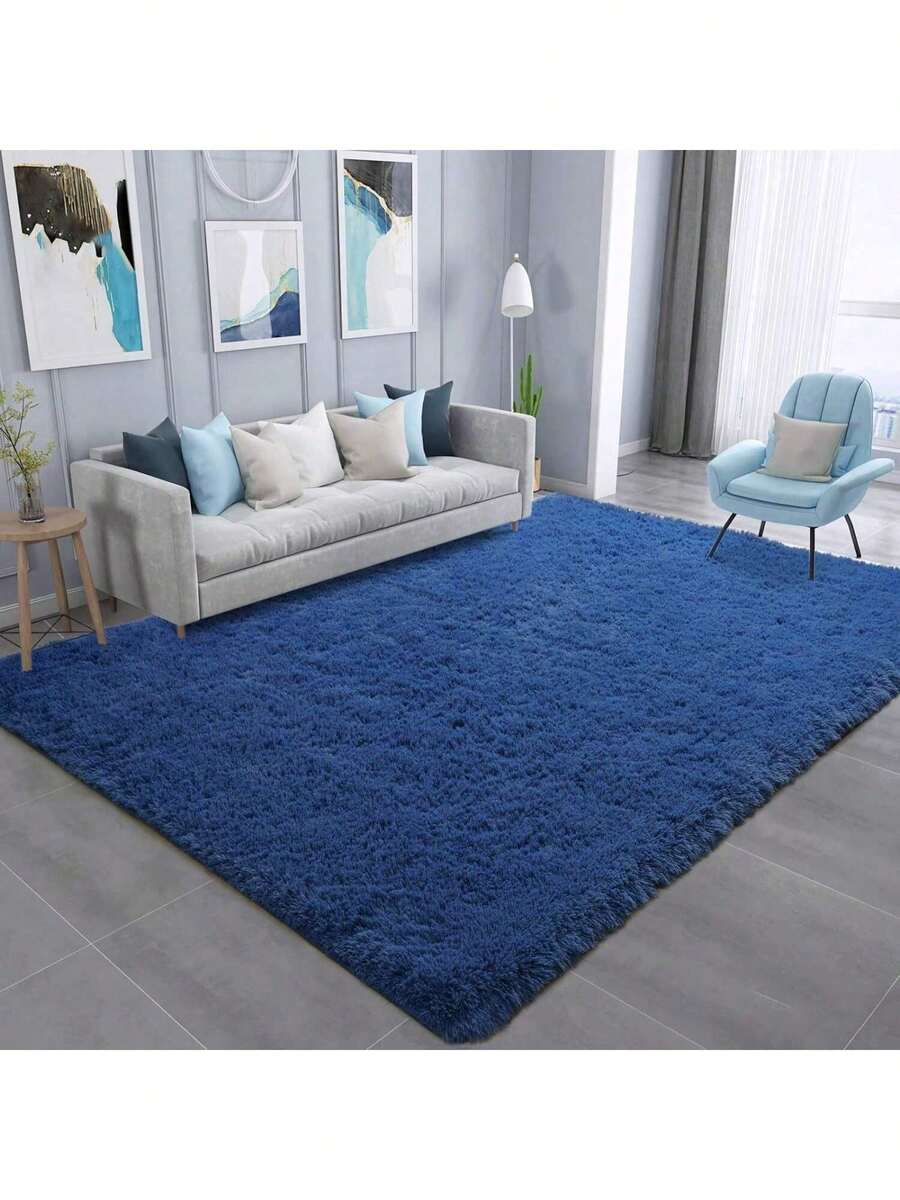 Shaggy Rug 2.00 X 1.50 Living Room Bedroom Office - BIC BLUE - View 1