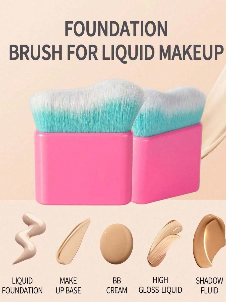 1 cọ trang điểm đa năng, cỡ lớn, mềm mại, dạng sóng, dùng để tán kem nền BB Cream, kem nền dạng lỏng, phấn phủ và má hồng, dưỡng ẩm, không thấm hút. - Nhiều màu - Xem 1