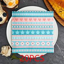 IOOJA 20/50pcs 2-Ply Unfolded Size 33*33cm Heart & Geometric Pattern Printed Party Napkins, Disposable Tissue Paper Suitable For Theme Parties, Essential For Company Events, Friends Gatherings - Multicolor - View 8