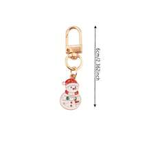 1 pieza Llavero de aleación de zinc con colgante de gota de aceite de dibujos animados navideños de estilo casual, regalo creativo y de temporada versátil - Papá Noel - Ver 5