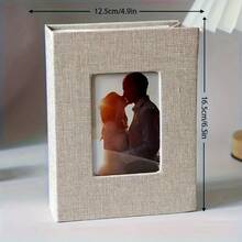 100-Page Large Capacity Creative Photo Album, 6-Inch Fabric Surface, Suitable For Family, Fashionable Wedding And Family Photo Memorial Album, Living Room, Office Decoration, Mother's Day Spring Gift - Multicolor - View 7