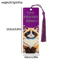 Segnalibro in acrilico con stampa di gatto e cristalli decorati con diamanti, segnalibro creativo con testo e gatto decorati con diamanti, regalo letterario per amanti dei gatti, appassionati di gatti e amanti dei libri, regalo per le vacanze - Taglia unica - Visualizzare 3
