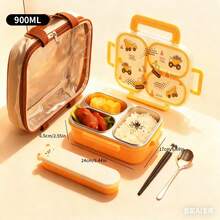 900ML 304 Stainless Steel Lunch Box With Compartments,Divided Bento Box, Sealed Leak-Proof Lunch Container, Portable Large Capacity Fruit Salad Food Storage Container,Hot Water Heatable,Dishwasher & Microwave Allowable,Suitable For Students And Adults Use In Home, School, Office, Picnic,Back To School - Multicolor - View 20