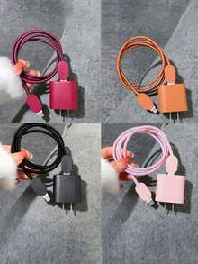 New 20W Apple Charger Protective Case, Data Cable Protector Sleeve, Suitable For IPhone 17 Pro, Anti-Winding, Anti-Dust - Multicolor - View 2
