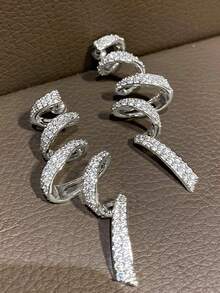 1对浪漫立方氧化锆耳钉，专为女性设计，适合婚礼、订婚、周年纪念派对、情人节礼物 - 3# - 查看 5