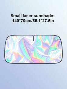 Laser Holographic Car Sun Shade - UV Protection And Heat Insulation Windshield Sunshade With Memory Steel Frame, Full Coverage D-Shape Design, Fade-Resistant Interior Protection, Easy Folding Storage Bag, Laser Titanium Silver Printed Sun Shade, Summer Car Sun Shade - Sunshade - View 12
