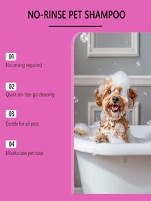 No-Rinse Pet Shampoo Foam, Convenient Pet Hair Cleaning, Gentle Cleansing And Softening Care - 300ml - View 8