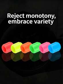 5pcs Luminous Valve Caps For Cars, Electric Vehicles, Motorcycles, Bicycles, And Trucks, Ultra-Bright Reflective Valve Stem Caps. Set Of 5 Glowing Valve Caps, Fluorescent Decorative Lights For Car, Motorcycle, And Bicycle Wheel Hubs, Valve Stem Caps. - Multicolor - View 4
