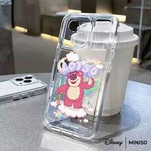 Ốp điện thoại Disney Toy Story Lotso họa tiết cầu vồng và mây cho iPhone 17/17 Pro/17 Pro Max/17 Air/16/15/14/13/12/11/X Series, Ốp điện thoại iPhone 17 Pro Max, Ốp điện thoại iPhone 17 Pro, Ốp điện thoại iPhone 17, Quà Giáng sinh cho bạn gái - Trong sáng - Xem 2