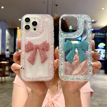 Ốp lưng điện thoại hình hoa và ngọc trai lấp lánh, tự thiết kế, in tên, ốp lưng hình trái tim, quà tặng kỷ niệm, quà tặng ngày Valentine, quà tặng sinh nhật, quà cưới, quà tặng ngày của Mẹ, phù hợp với S25 Ultra/S25 Plus/S25/S24 Ultra, 11/11 Pro/11 Pro Max/12/12 Pro - Màu tím - Xem 5