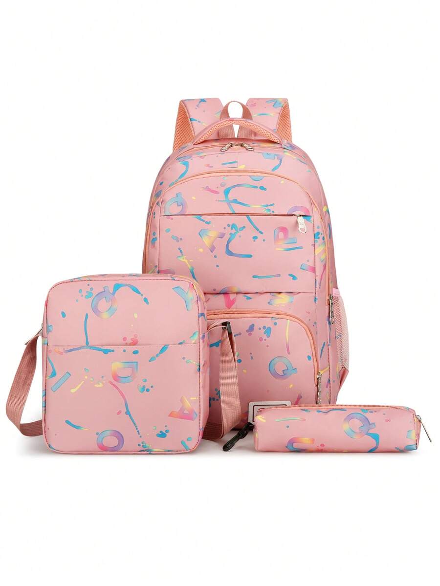 Nuevo conjunto de mochila minimalista, versátil y cómoda de gran capacidad y multifunción, ideal para la temporada de regreso a clases/graduación - Multicolor - Ver 1