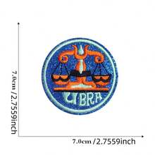 1个新款彩色卡通十二生肖圆形刺绣布贴纸，闪光贴花，男孩款 - 星座系列布貼 - 查看 4