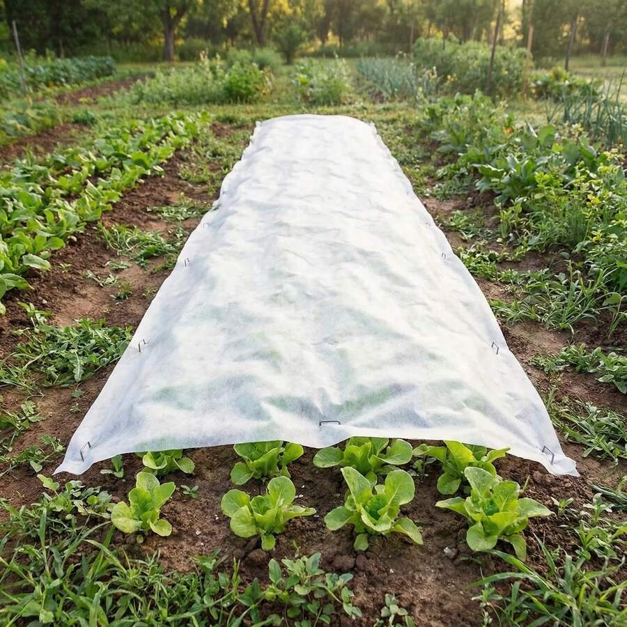 Tấm phủ bảo vệ cây trồng bằng vải không dệt dày dặn, kích thước 160cm x 1000cm, dùng để bảo vệ cây ăn quả và rau củ khỏi sương giá, cách nhiệt, chắn gió, chống nắng, vật tư làm vườn. - A - Xem 1